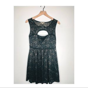Cecico Shimmer Cutout Cocktail Dress